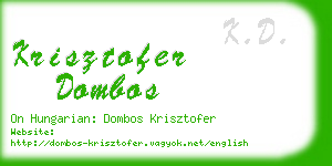 krisztofer dombos business card